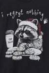 Thumbnail View 2: I Regret Nothing Racoon Holiday Graphic Tee