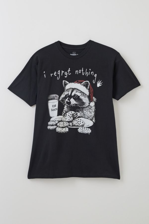 Slide View: 1: I Regret Nothing Racoon Holiday Graphic Tee