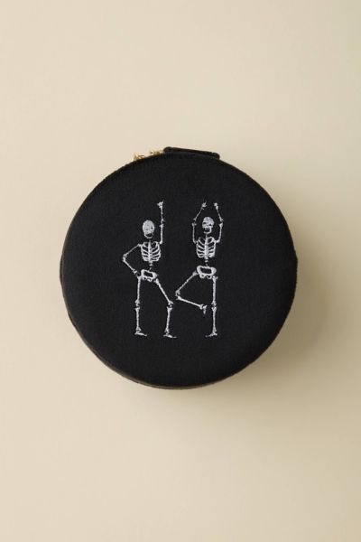 Dancing Skeleton Velvet Jewelry Case