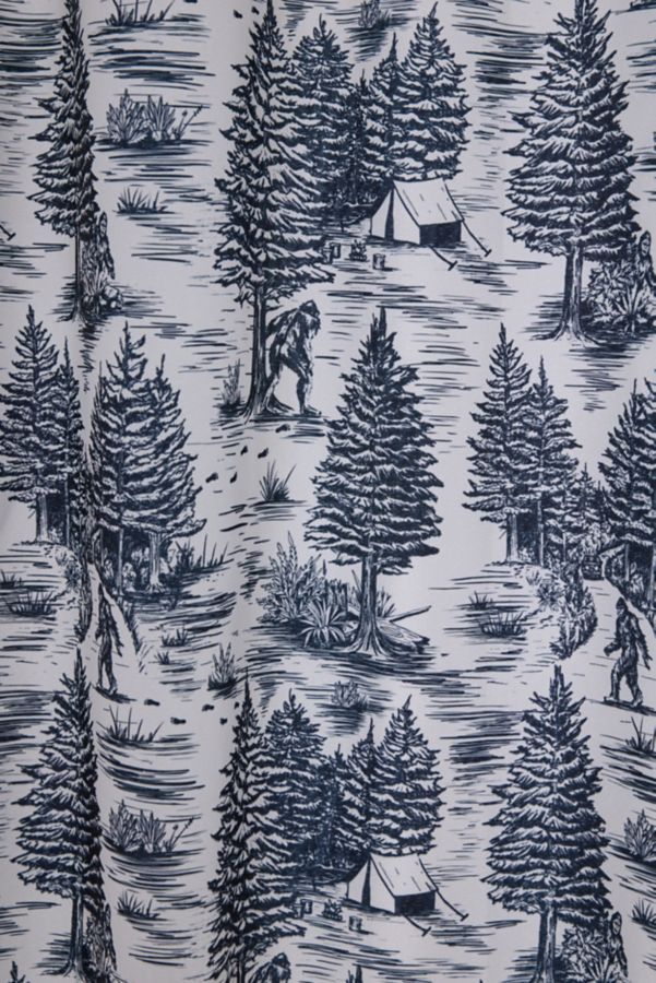 Slide View: 2: Beth Norton For Deny Bigfoot/Sasquatch Touile De Jouy Shower Curtain