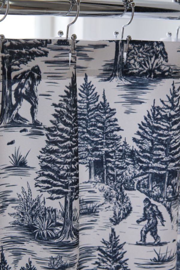 Slide View: 3: Beth Norton For Deny Bigfoot/Sasquatch Touile De Jouy Shower Curtain