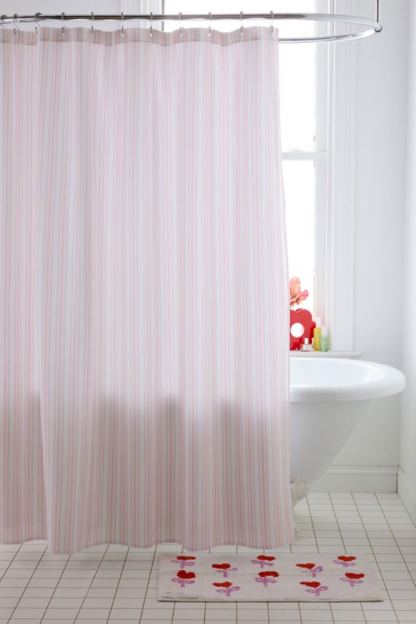 Slide View: 1: Honor And Obey For Deny Classic Small French Mattress Ticking Double Stripes Shower Curtain