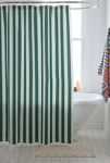 Thumbnail View 1: Honor And Obey For Deny Original Forest Green And White Trent Stripe Shower Curtain