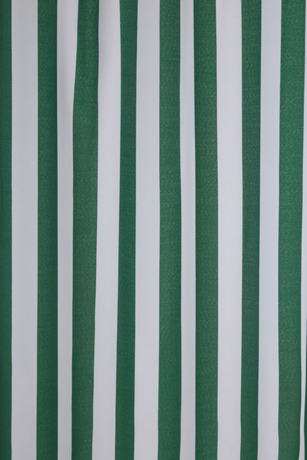 Slide View: 2: Honor And Obey For Deny Original Forest Green And White Trent Stripe Shower Curtain