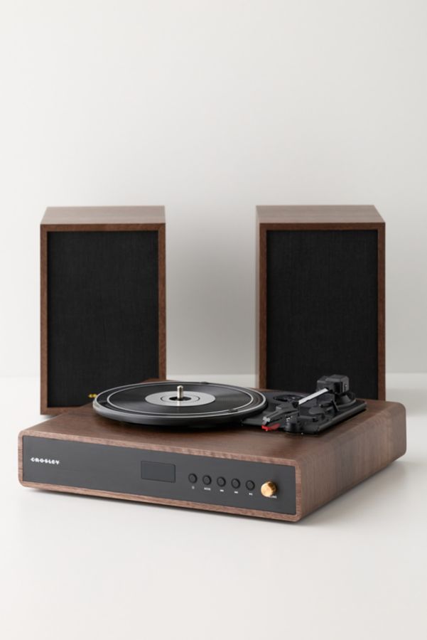 Slide View: 2: Crosley Alto Record Player & Speakers Shelf System