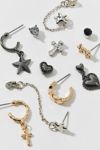 Thumbnail View 1: Cross My Heart Mixed Metal Post & Hoop Earring Set