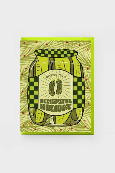 Boss Dotty Pickle Jar Holiday Greeting Card