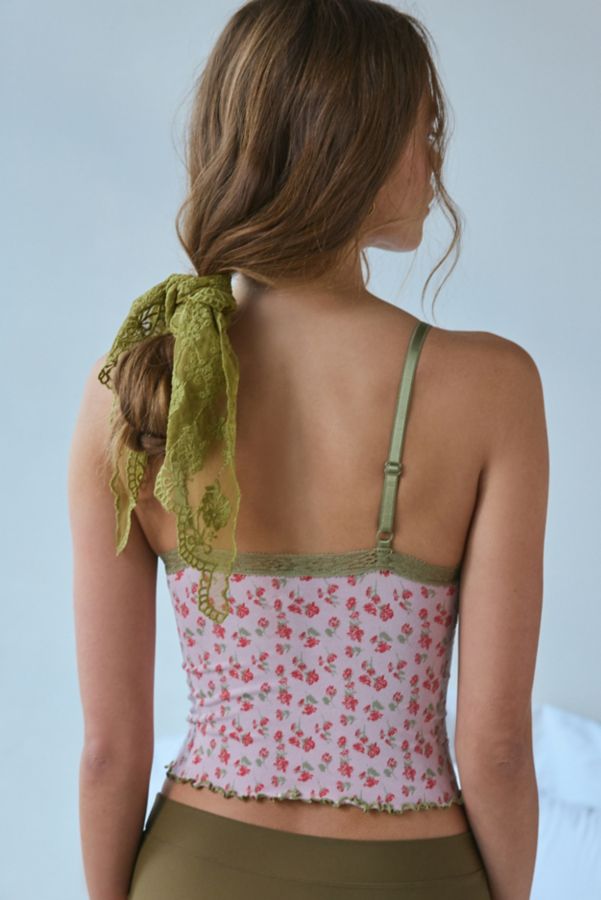 Slide View: 2: Camisole Bettie Ditsy Floral Out From Under avec Garniture en Dentelle