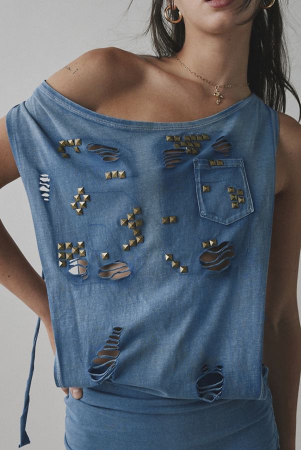 Slide View: 4: Jaded London Route 66 Studded Backless Mini Dress