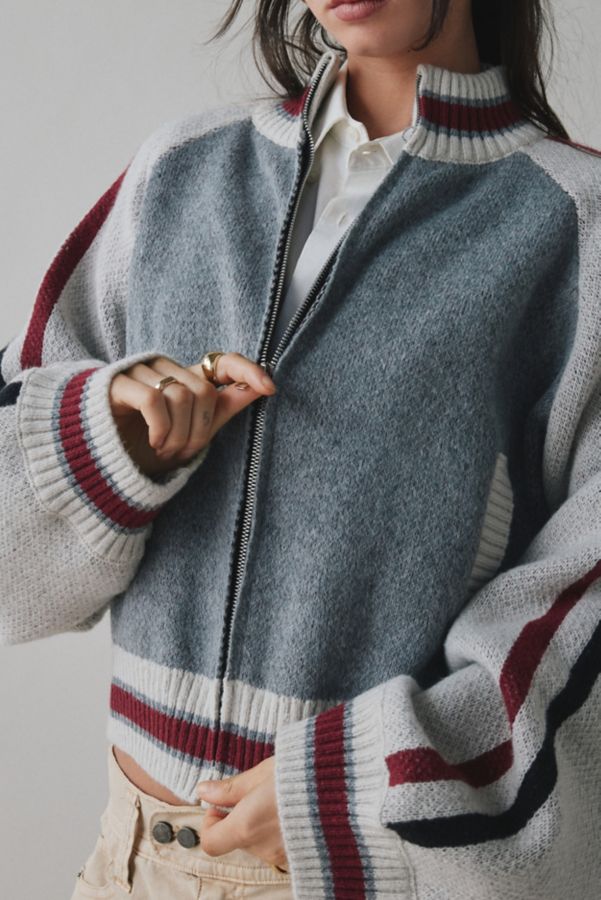 Slide View: 3: Jaded London Team 85 Knitted Bomber Jacket