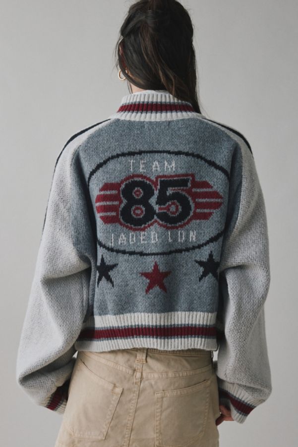 Slide View: 4: Jaded London Team 85 Knitted Bomber Jacket