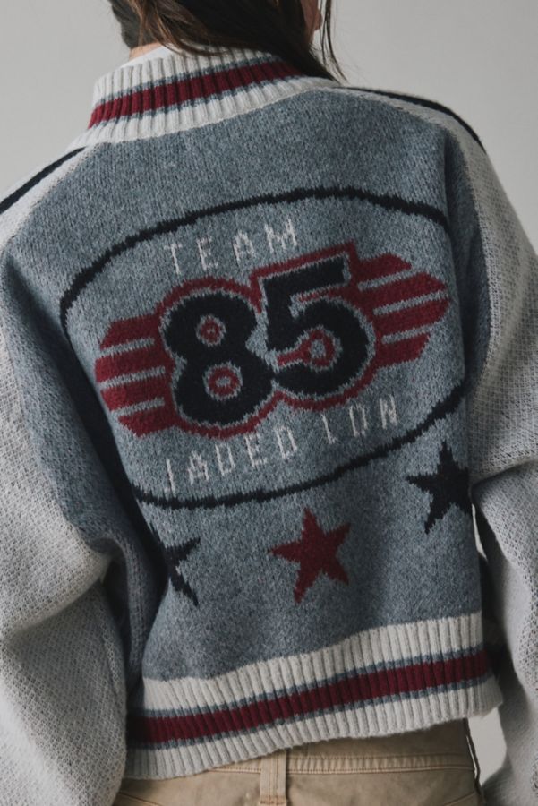 Slide View: 5: Jaded London Team 85 Knitted Bomber Jacket