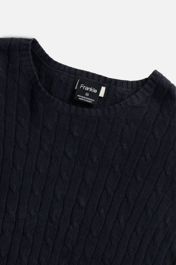 Slide View: 2: Frankie Collective Rework Crop Knit Sweater 061