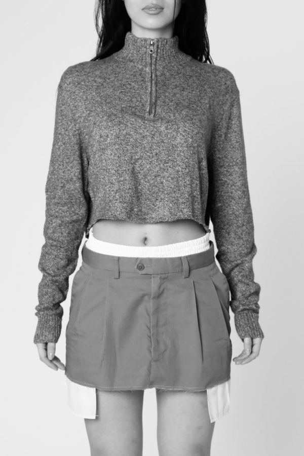 Slide View: 3: Frankie Collective Rework Crop Knit Sweater 031