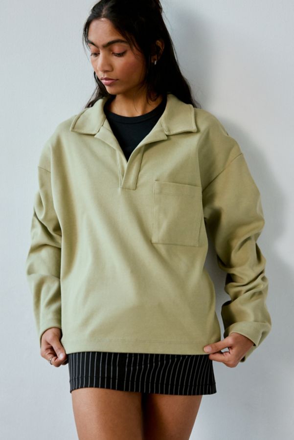 Slide View: 1: Urban Renewal Remnants Boxy Pullover Polo Shirt