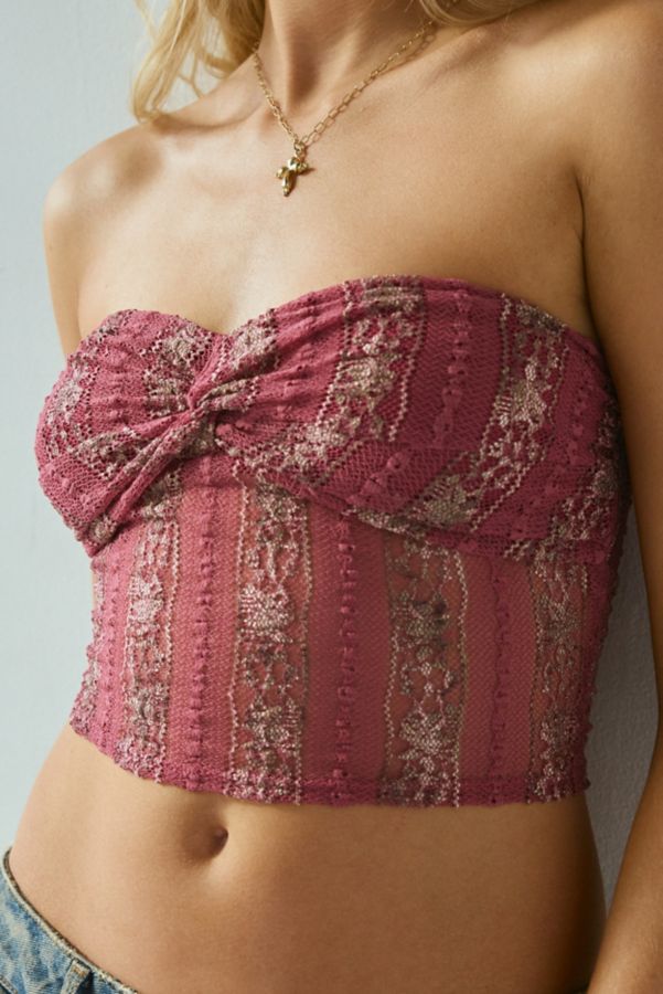 Slide View: 2: Urban Renewal Remnants Twist-Front Lace Tube Top