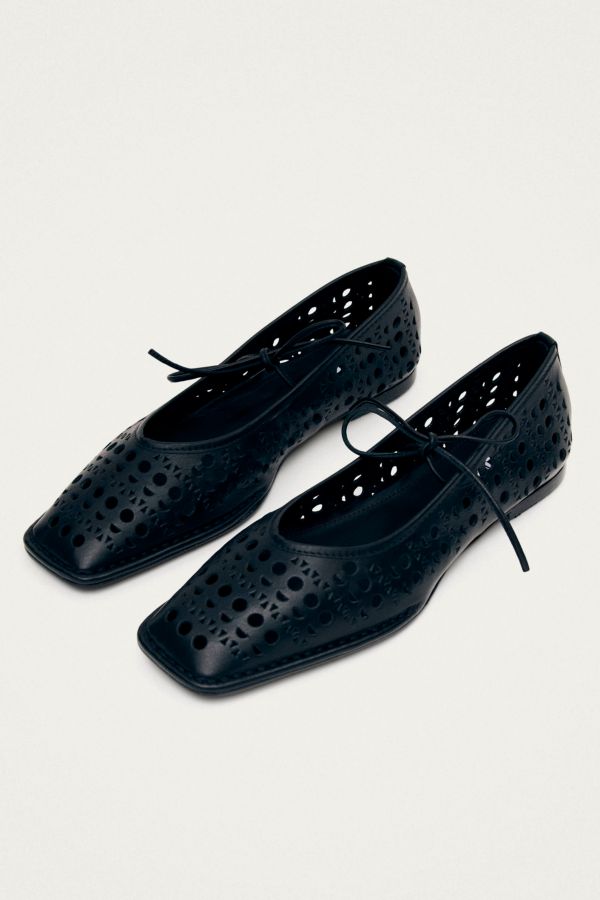 Slide View: 2: ALOHAS Sway Slit Leather Ballet Flat