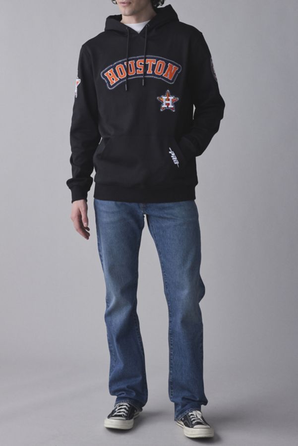 Slide View: 3: Pro Standard MLB Houston Astros Pick Stitch Double Knit Hoodie Sweatshirt