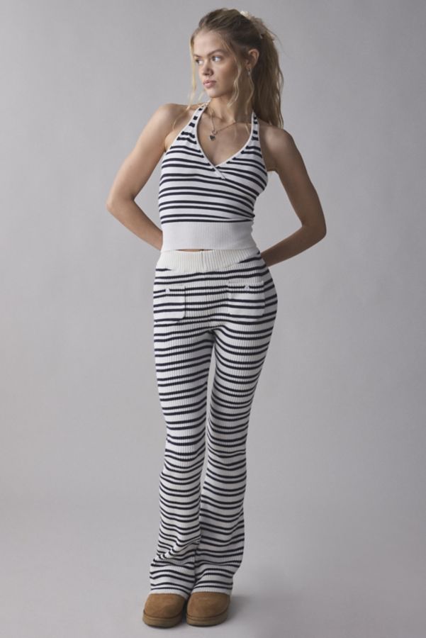 Slide View: 2: Frankies Bikinis Dylan Striped Cloud Knit Halter Top