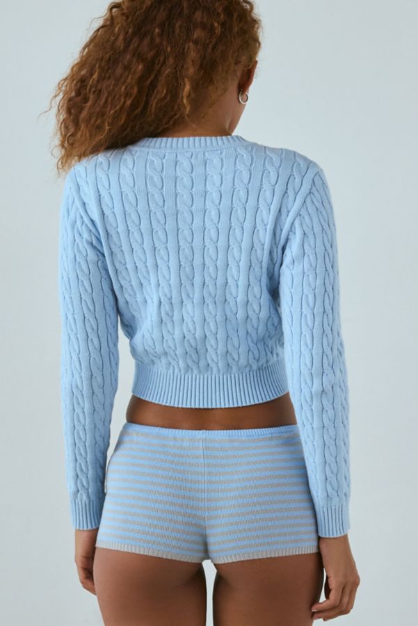 Slide View: 4: Frankies Bikinis Dudley Cable Knit Cardigan