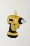 Thumbnail View 1: Yellow Power Drill Glass Christmas Ornament