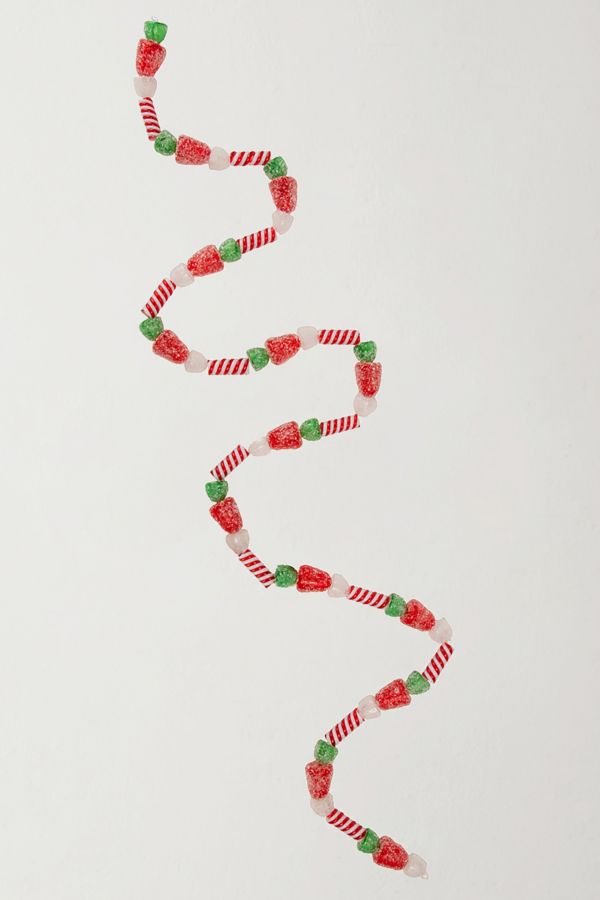 Slide View: 2: Faux Gum Drop Candy 4ft Frosted Christmas Garland