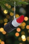 Thumbnail View 2: Black and Red Lipstick Glass Christmas Ornament