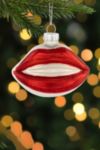 Thumbnail View 2: Bright Red Lips Glass Christmas Ornament