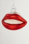 Thumbnail View 3: Bright Red Lips Glass Christmas Ornament