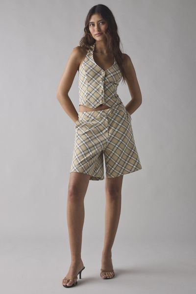 House Of Sunny Sloane Check Longline Short