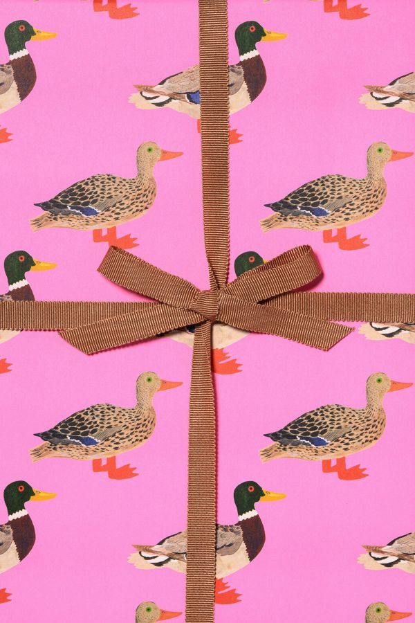 Slide View: 2: Red Cap Quacky Birthday Wrapping Paper