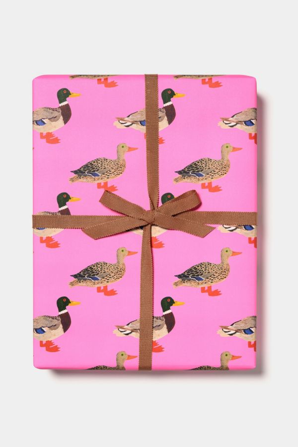 Slide View: 1: Red Cap Quacky Birthday Wrapping Paper