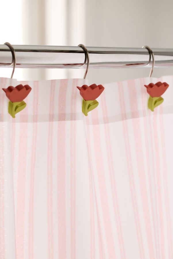 Slide View: 1: Tulip Shower Curtain Hook Set