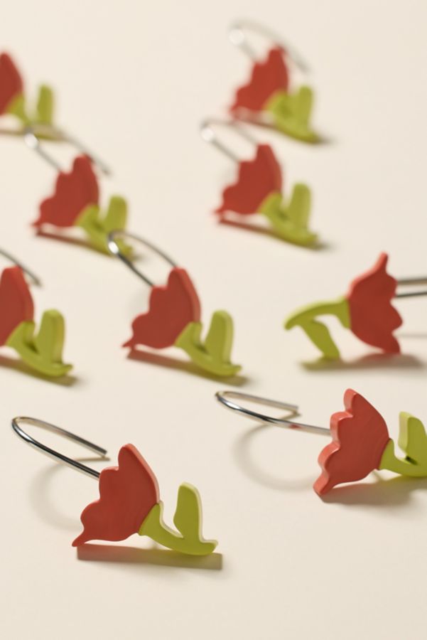 Slide View: 2: Tulip Shower Curtain Hook Set