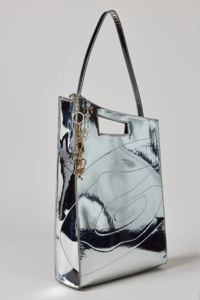 Glynit Mia Metallic Silver Tote Bag