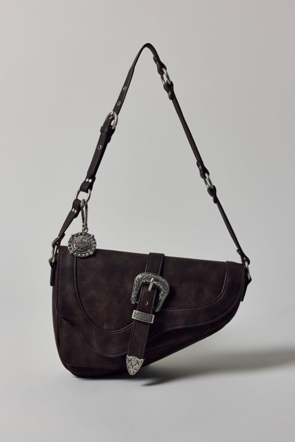 Slide View: 2: Sonny Faux Leather Saddle Bag