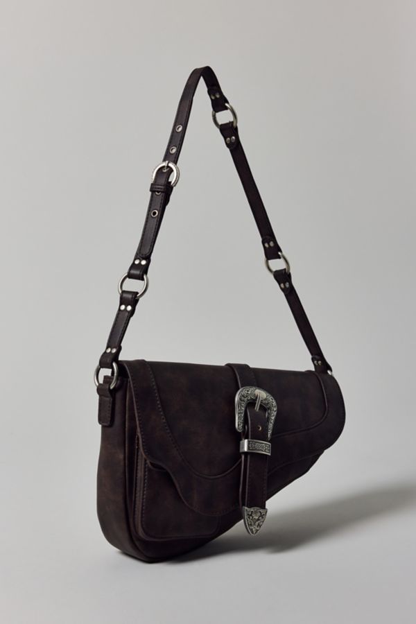 Slide View: 3: Sonny Faux Leather Saddle Bag