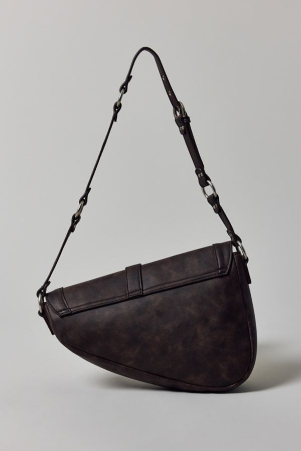 Slide View: 4: Sonny Faux Leather Saddle Bag