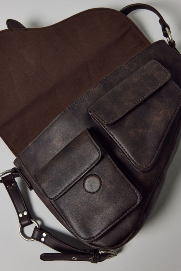 Slide View: 5: Sonny Faux Leather Saddle Bag