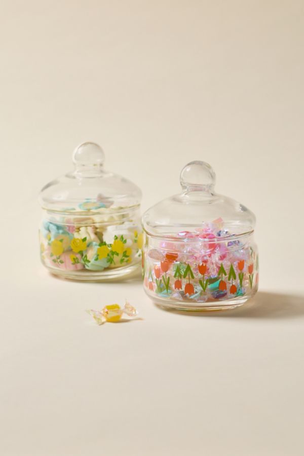 Slide View: 1: Aderia Small Floral Glass Jar