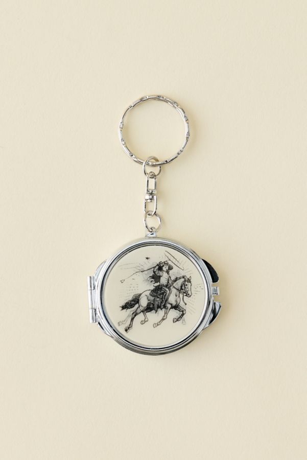 Slide View: 2: UO Cowgirl Mini Compact Pocket Mirror Keychain