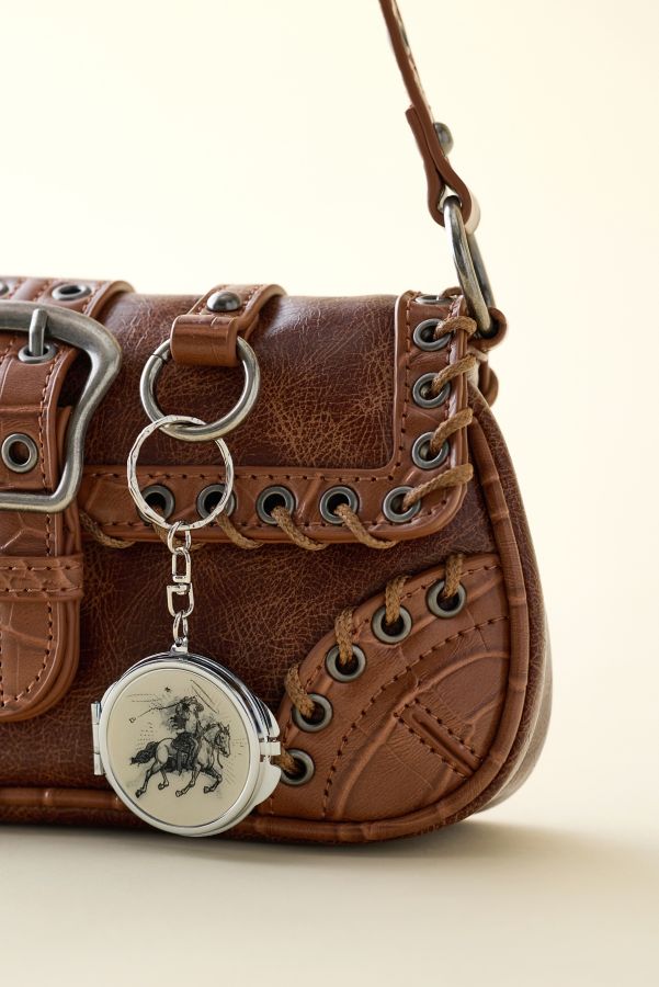 Slide View: 1: UO Cowgirl Mini Compact Pocket Mirror Keychain