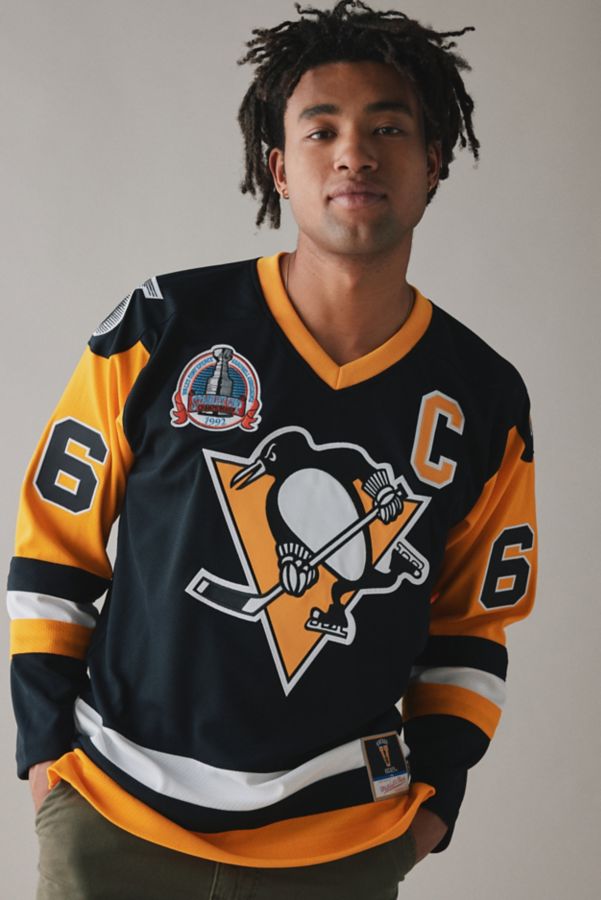 Slide View: 1: Mitchell & Ness NHL Pittsburgh Penguins 1991-92 Mario Lemieux Hockey Jersey