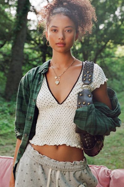 Kimchi Blue Only You Smocked Short Sleeve Top