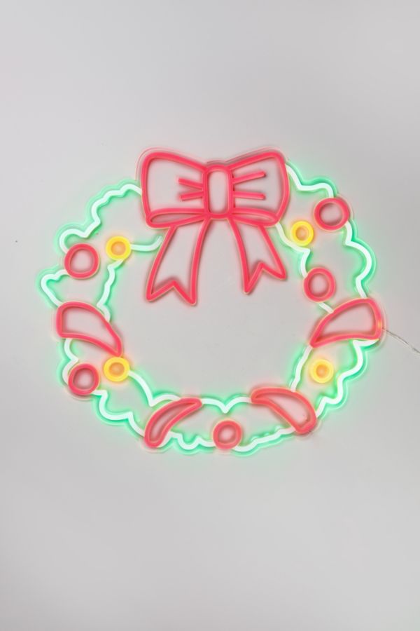 Slide View: 3: Echo Neon Christmas Wreath Neon Sign