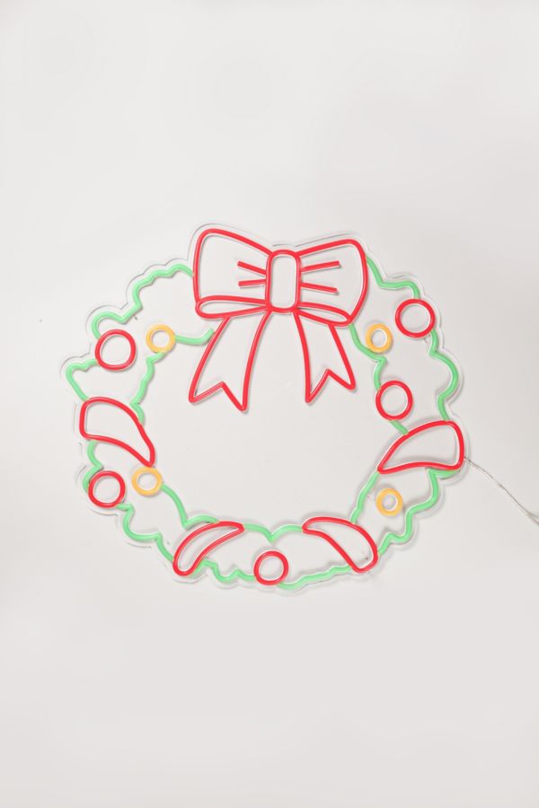 Slide View: 4: Echo Neon Christmas Wreath Neon Sign