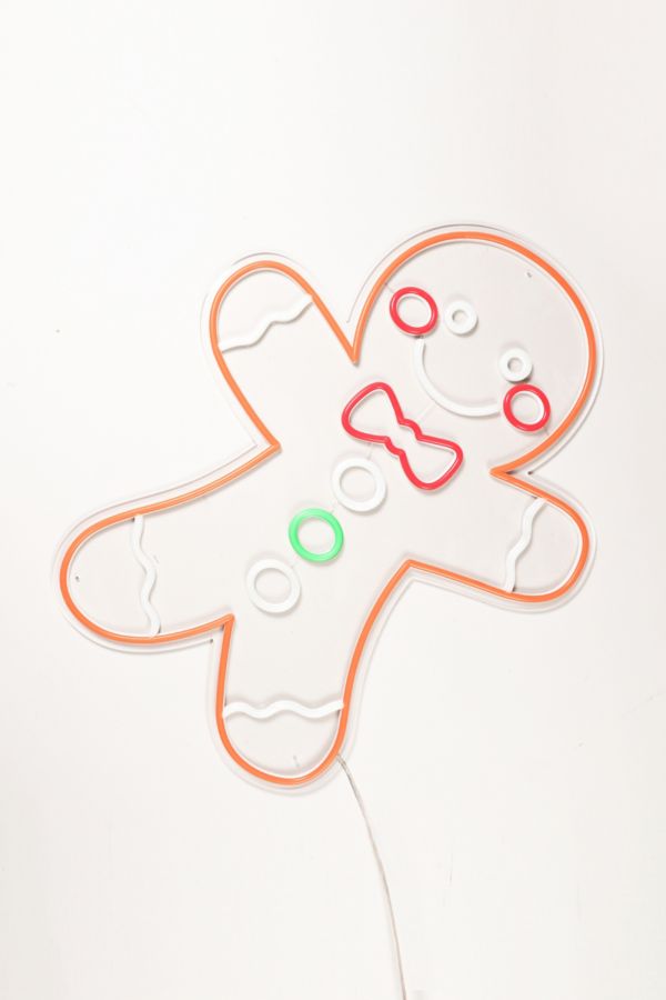 Slide View: 2: Echo Neon Gingerbread Man Neon Sign