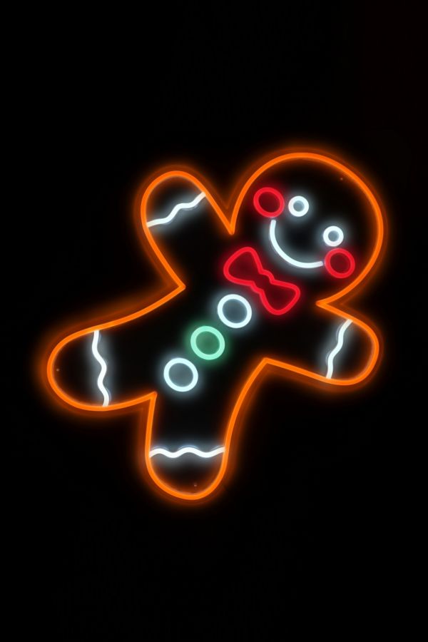 Slide View: 3: Echo Neon Gingerbread Man Neon Sign