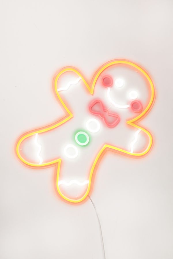 Slide View: 4: Echo Neon Gingerbread Man Neon Sign