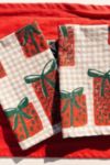 Thumbnail View 3: Julie Peach Block Printed Presents  Napkin Set